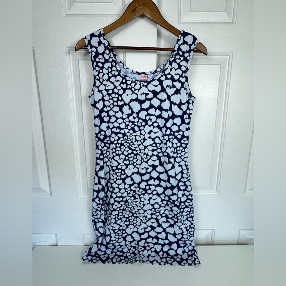 Persifor Smitty Dress Size Small Blue White Tank Sleeveless Shift